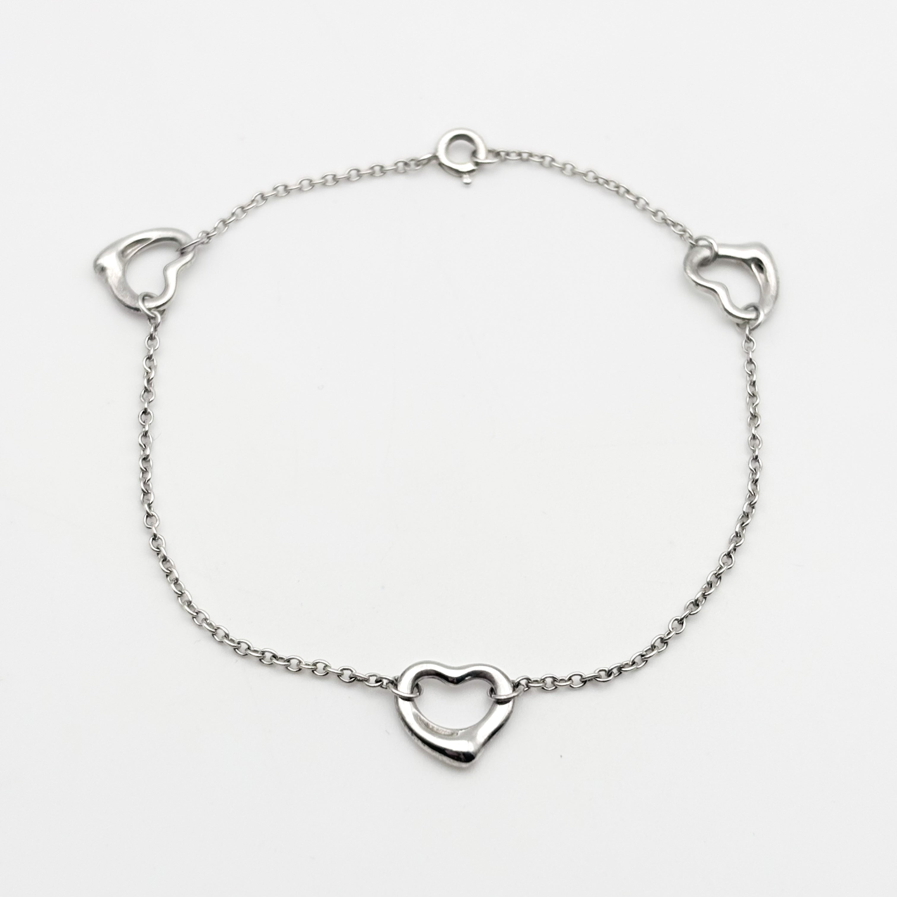 【美品】ティファニー　オープンハート3連ブレスレット Tiffany&Co. オープンハート 3連 ブレスレット – mini